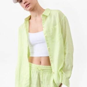 Athleta Linen shirt and shorts set